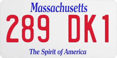 MA license plate 289DK1
