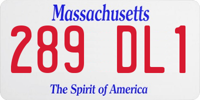MA license plate 289DL1