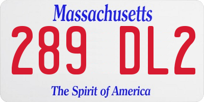 MA license plate 289DL2