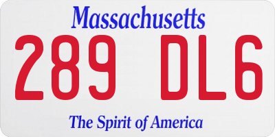 MA license plate 289DL6