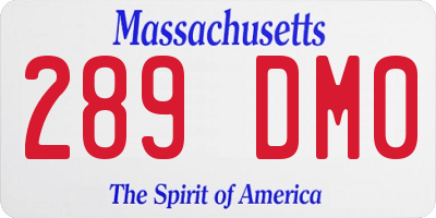 MA license plate 289DM0