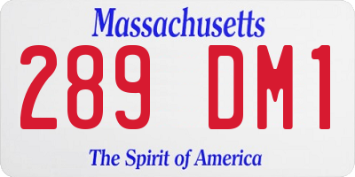 MA license plate 289DM1