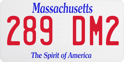 MA license plate 289DM2