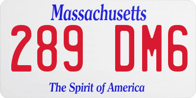 MA license plate 289DM6