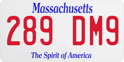 MA license plate 289DM9