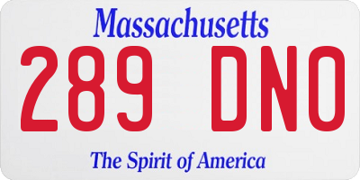 MA license plate 289DN0