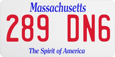 MA license plate 289DN6