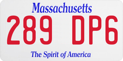 MA license plate 289DP6