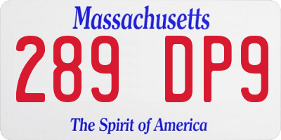 MA license plate 289DP9