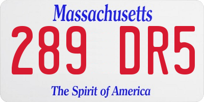 MA license plate 289DR5