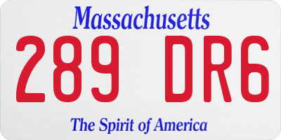 MA license plate 289DR6