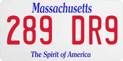 MA license plate 289DR9
