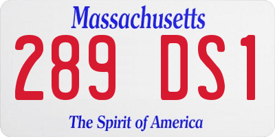MA license plate 289DS1