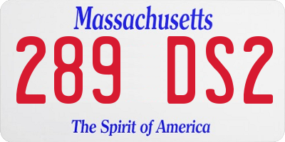 MA license plate 289DS2