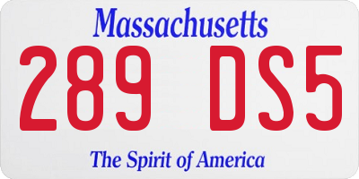 MA license plate 289DS5