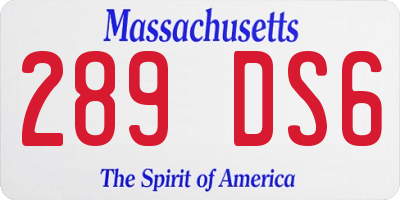 MA license plate 289DS6