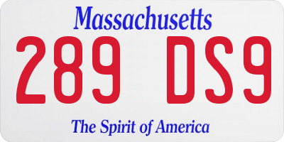 MA license plate 289DS9