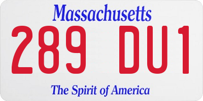 MA license plate 289DU1