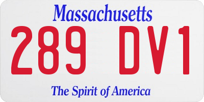 MA license plate 289DV1
