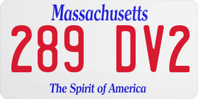 MA license plate 289DV2