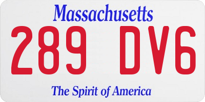 MA license plate 289DV6