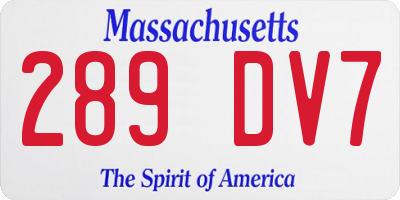 MA license plate 289DV7