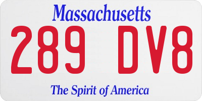MA license plate 289DV8