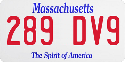 MA license plate 289DV9