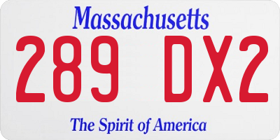 MA license plate 289DX2