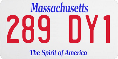 MA license plate 289DY1