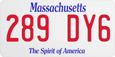 MA license plate 289DY6