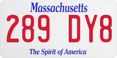 MA license plate 289DY8