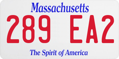 MA license plate 289EA2