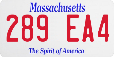 MA license plate 289EA4