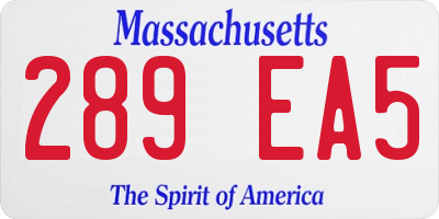 MA license plate 289EA5