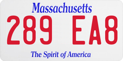 MA license plate 289EA8