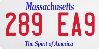MA license plate 289EA9