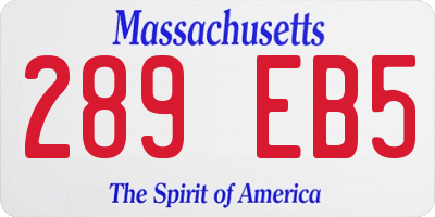 MA license plate 289EB5
