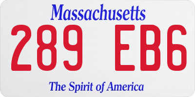 MA license plate 289EB6