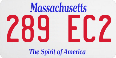 MA license plate 289EC2