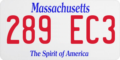 MA license plate 289EC3