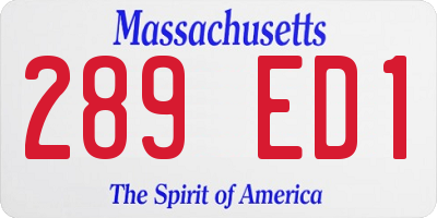 MA license plate 289ED1