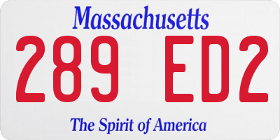 MA license plate 289ED2