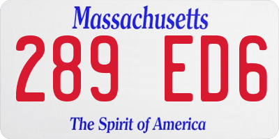 MA license plate 289ED6