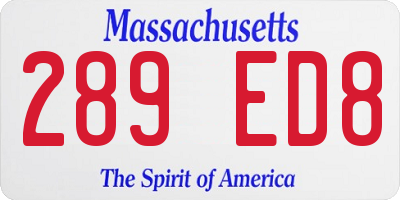 MA license plate 289ED8