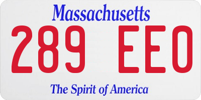 MA license plate 289EE0