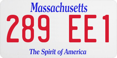 MA license plate 289EE1