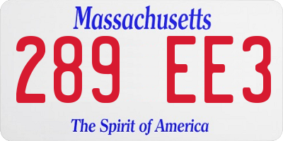 MA license plate 289EE3