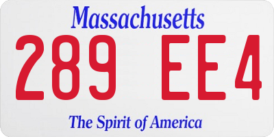 MA license plate 289EE4