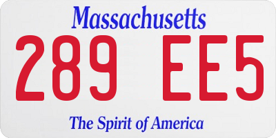 MA license plate 289EE5